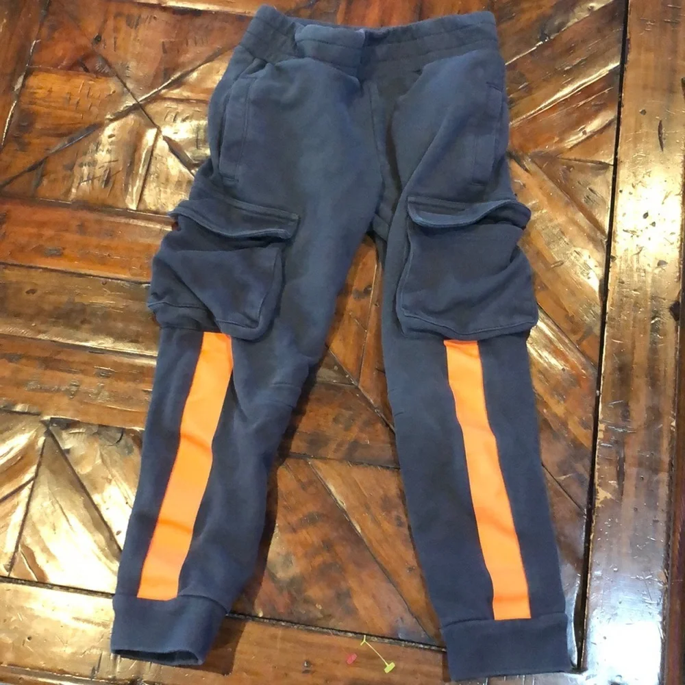 STELLA MCCARTNEY Kids' Contrast Appliquées Sweatpants In Grey and orange